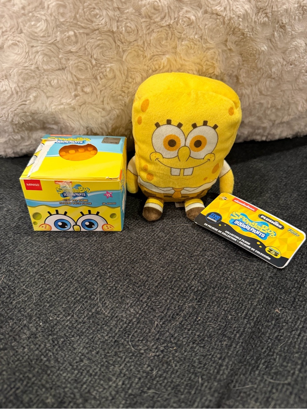 Miniso Spongebob mystery toy and plush bundle